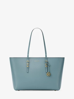 Duża torba tote Quinn ze skóry groszkowej Michael Kors CHAMBRAY (Niebieski)