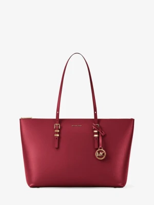 Duża torba tote Quinn ze skóry groszkowej Michael Kors CIEMNOCZERWONY (Czerwony)