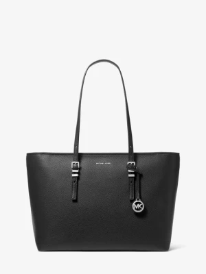 Duża torba tote Quinn ze skóry groszkowej Michael Kors CZARNY (Czarny)