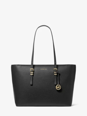 Duża torba tote Quinn ze skóry groszkowej Michael Kors CZARNY (Czarny)