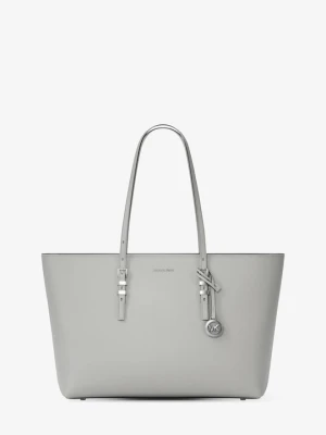 Duża torba tote Quinn ze skóry groszkowej Michael Kors KAMIENNOSZARY (Szary)
