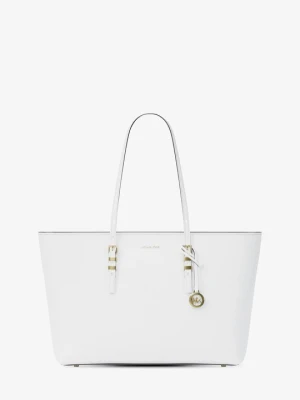Duża torba tote Quinn ze skóry groszkowej Michael Kors OPTYCZNA BIEL (Biały)