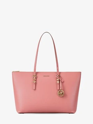 Duża torba tote Quinn ze skóry groszkowej Michael Kors PIERWIOSNEK (Różowy)
