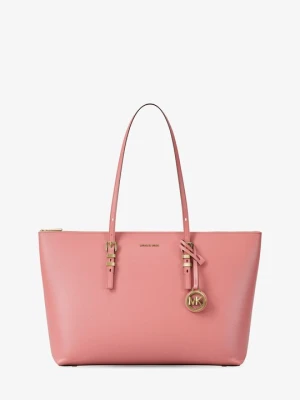 Duża torba tote Quinn ze skóry groszkowej Michael Kors PIERWIOSNEK (Różowy)
