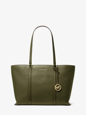 Duża torba tote Temple ze skóry groszkowej Michael Kors BLUSZCZ (Zielony)