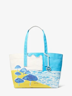 Duża torba tote z bawełnianego płótna Michael Kors × Christina Zimpel