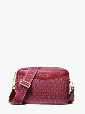 Duża torebka do przewieszenia przez ramię Bev z charakterystycznym logo Michael Kors CIEMNOCZERWONY (Czerwony)