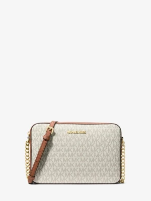 Duża torebka do przewieszenia przez ramię Jet Set z nadrukowanym logo Michael Kors