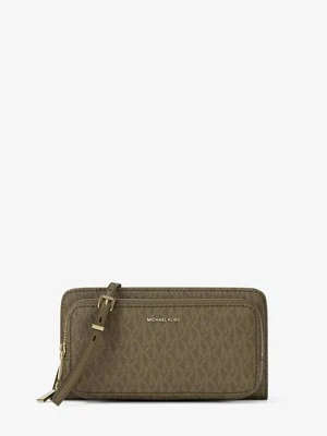 Duża torebka do przewieszenia przez ramię z charakterystycznym logo z kolekcji podróżnej Jet Set Michael Kors LODEN (Zielony)
