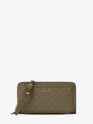Duża torebka do przewieszenia przez ramię z charakterystycznym logo z kolekcji podróżnej Jet Set Michael Kors LODEN (Zielony)