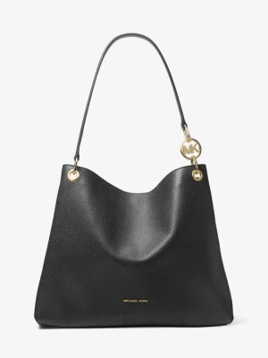 Duża torebka na ramię Christina ze skóry groszkowej Michael Kors CZARNY (Czarny)