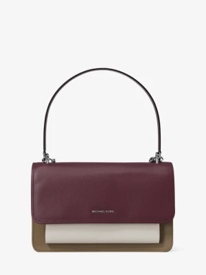 Duża torebka na ramię Claire ze skóry groszkowej z blokami kolorów Michael Kors
