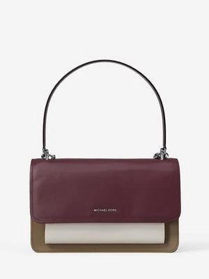 Duża torebka na ramię Claire ze skóry groszkowej z blokami kolorów MICHAEL Michael Kors