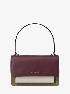 Duża torebka na ramię Claire ze skóry groszkowej z blokami kolorów MICHAEL Michael Kors