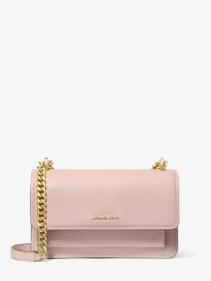 Duża torebka na ramię Claire ze skóry groszkowej z odpinanym paskiem Michael Kors ŁAGODNY RÓŻ (Różowy)