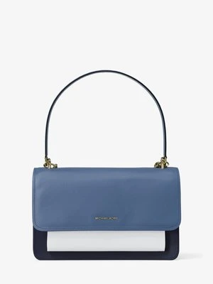 Duża torebka na ramię Claire ze skóry z blokami kolorów Michael Kors