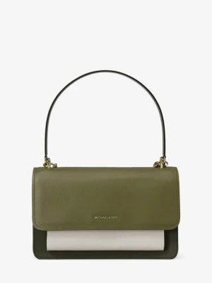 Duża torebka na ramię Claire ze skóry z blokami kolorów Michael Kors