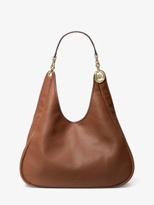 Duża torebka na ramię Ellie ze skóry groszkowej Michael Kors BRĄZOWY (Brązowy)