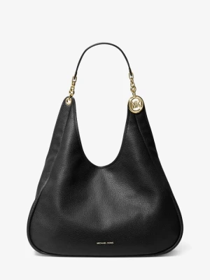 Duża torebka na ramię Ellie ze skóry groszkowej Michael Kors CZARNY (Czarny)