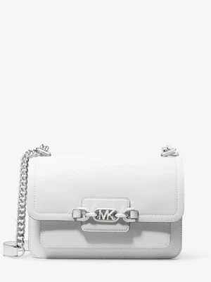 Duża torebka na ramię Heather ze skóry Michael Kors OPTYCZNA BIEL (Biały)