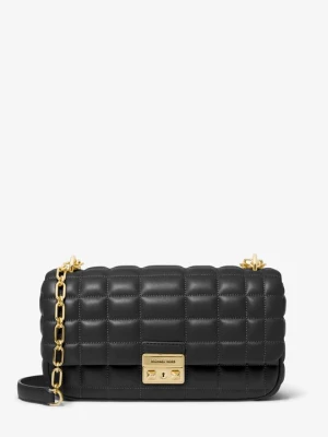 Duża torebka na ramię Tribeca z pikowanej skóry Michael Kors CZARNY (Czarny)