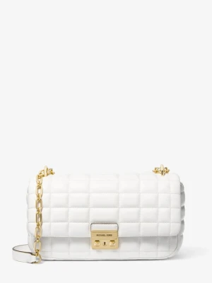 Duża torebka na ramię Tribeca z pikowanej skóry Michael Kors OPTYCZNA BIEL (Biały)