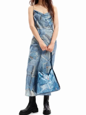 Zdjęcie produktu Duża torebka patchwork denim Desigual