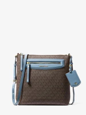 Duża torebka podróżna do przewieszenia przez ramię Jet Set z charakterystycznym logo Michael Kors CHAMBRAY (Niebieski)