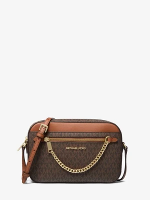 Duża torebka przez ramię Jet Set z logo Michael Kors BRĄZOWY (Brązowy)