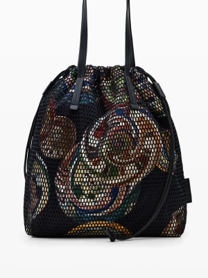 Duża torebka typu bucket Mr. Christian Lacroix Desigual czarny