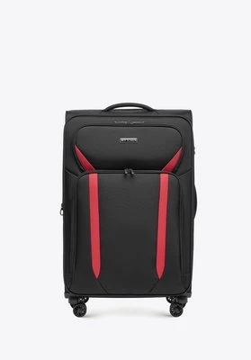 Duża walizka miękka dwukolorowa czarno - czerwona Wittchen