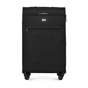 Duża walizka miękka jednokolorowa czarna Wittchen