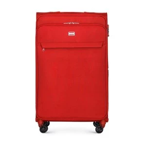 Duża walizka miękka jednokolorowa czerwona Wittchen