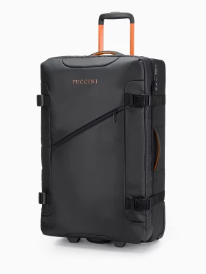 Duża walizka miękka na dwóch kółkach czarna Puccini