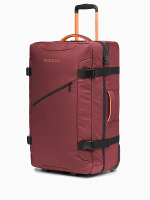 Duża walizka miękka na dwóch kółkach czerwona Puccini
