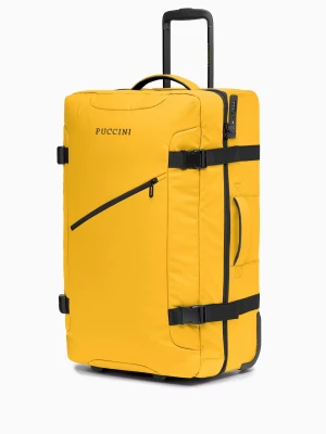 Duża walizka miękka na dwóch kółkach żółta Puccini