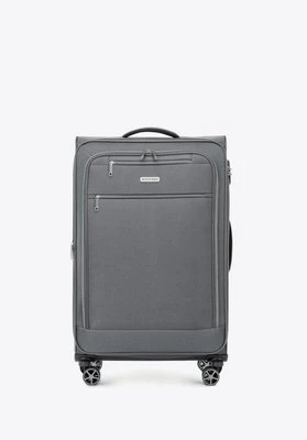 Duża walizka miękka z poliestru szara Wittchen