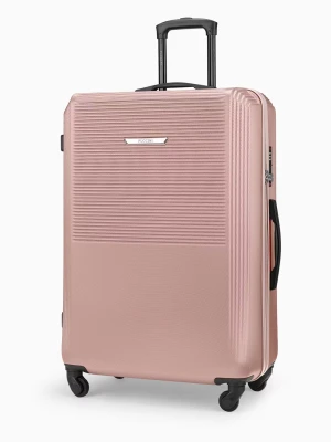 Duża walizka na kółkach z ABS rose gold Puccini