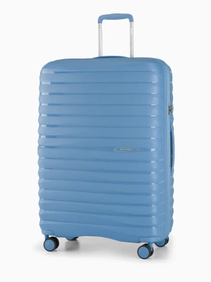 Duża walizka podróżna niebieska z polipropylenu z zamkiem TSA  Puccini