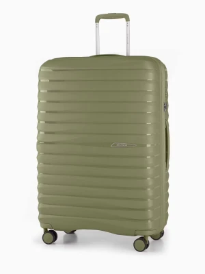 Duża walizka podróżna oliwkowa z polipropylenu z zamkiem TSA Puccini
