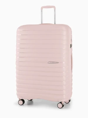 Duża walizka podróżna pudrowy róż z polipropylenu z zamkiem TSA  Puccini