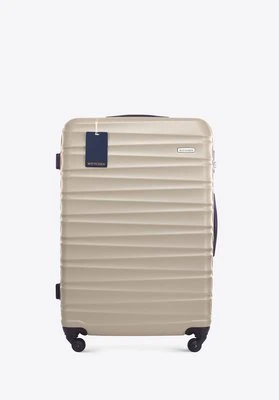 Duża walizka z ABS-u i identyfikator z logo WITTCHEN beżowa
