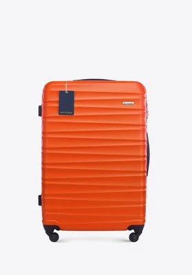 Duża walizka z ABS-u i identyfikator z logo WITTCHEN pomarańczowa