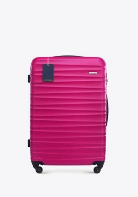 Zdjęcie produktu Duża walizka z ABS-u i identyfikator z logo WITTCHEN różowa