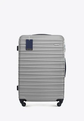 Duża walizka z ABS-u i identyfikator z logo WITTCHEN szara