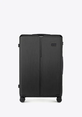 Duża walizka z ABS-u w drobne paski czarna Wittchen