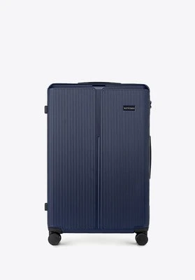 Duża walizka z ABS-u w drobne paski granatowa Wittchen