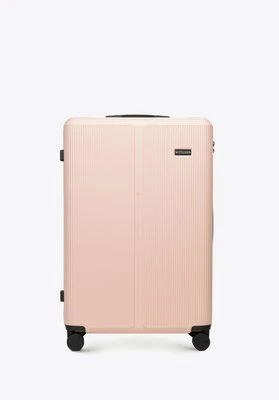 Duża walizka z ABS-u w drobne paski pudrowy róż Wittchen