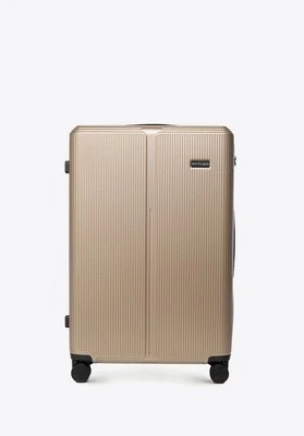 Duża walizka z ABS-u w drobne paski złota Wittchen