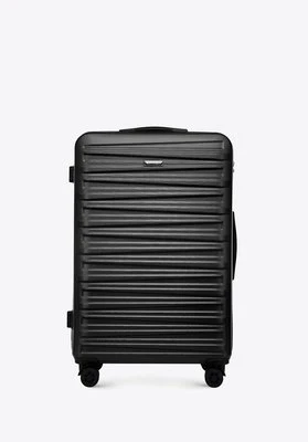 Duża walizka z ABS-u w poziome tłoczenie czarna Wittchen